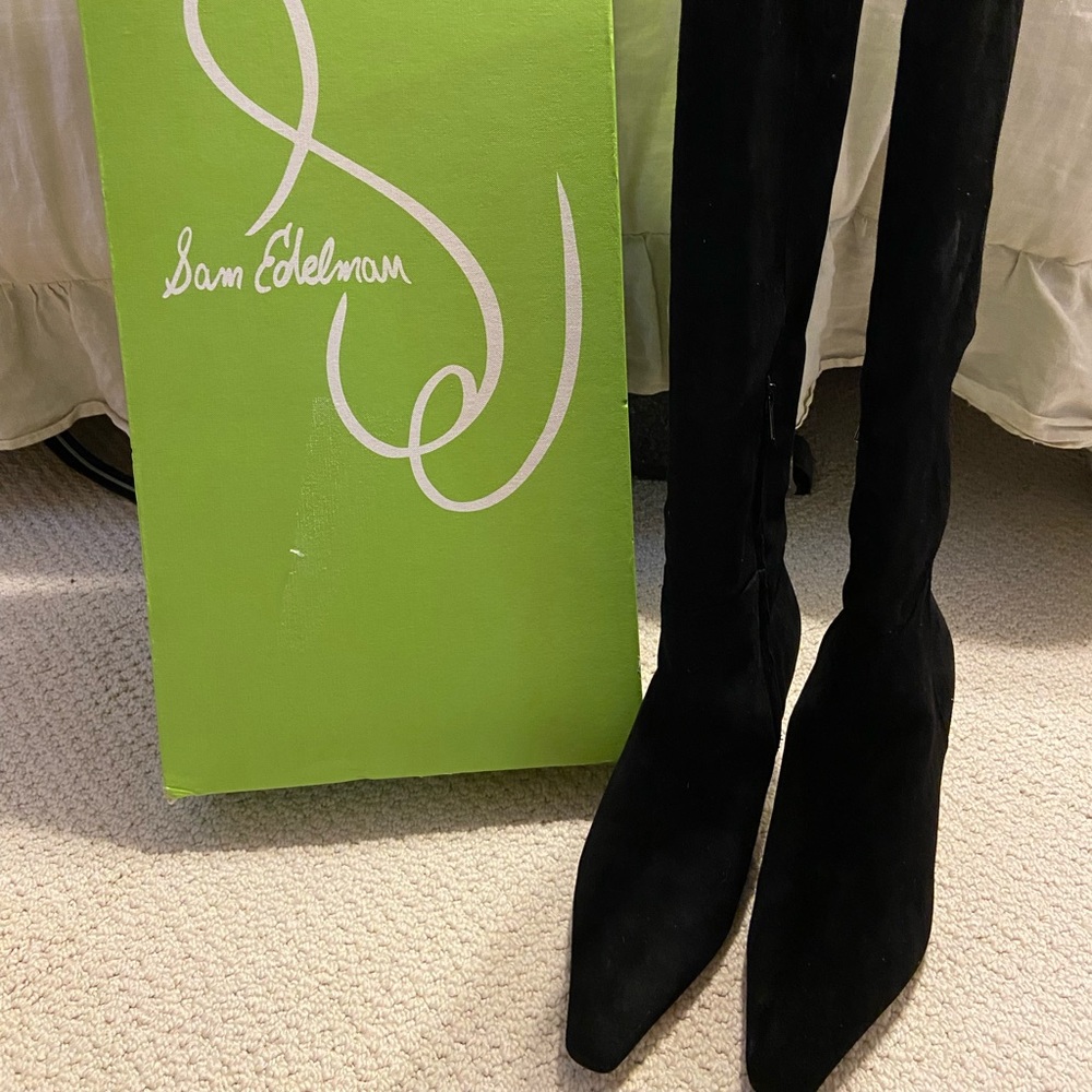 Sam Edelman, brand new, black, ”real” suede knee hi boots